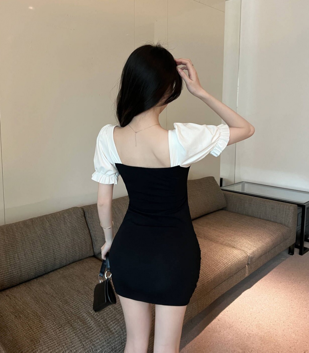 Sexy package hip T-back temperament dress for women