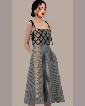Wrapped chest temperament diamond spring long dress