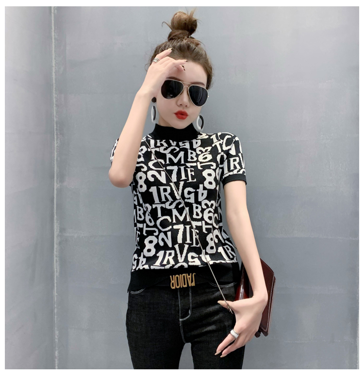 Letters T-shirt slim sweater for women