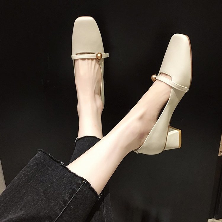 Spring and autumn thick shoes fashion high-heeled shoes