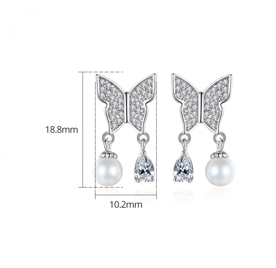 Butterfly stud earrings antique silver accessories