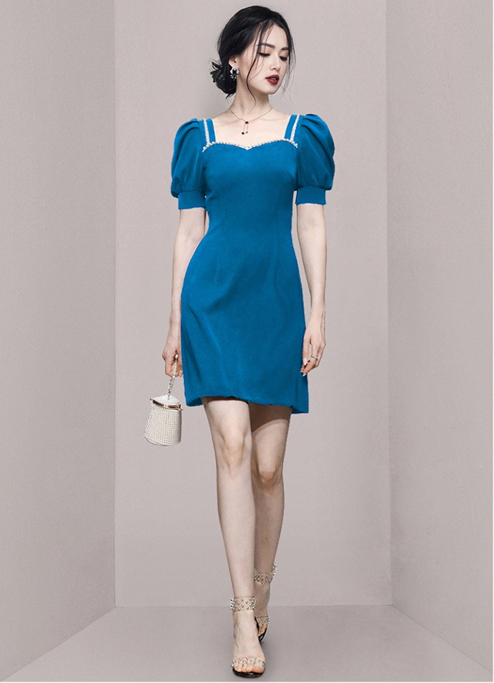 Puff sleeve retro temperament summer elegant dress