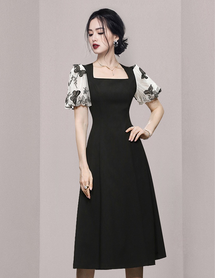 Square collar fashion temperament dress