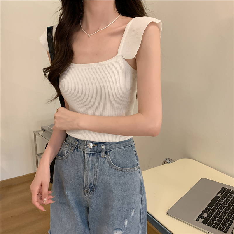 Small spring and summer vest boats sleeve short tops