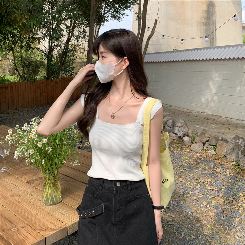 Small spring and summer vest boats sleeve short tops