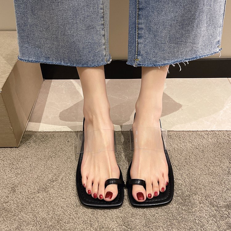 Summer transparent slippers Korean style thick  for women