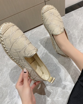 Hemp rope shoes embroidery loafers for women
