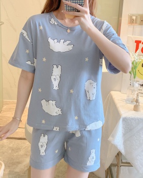 Fat shorts printing pajamas 2pcs set for women