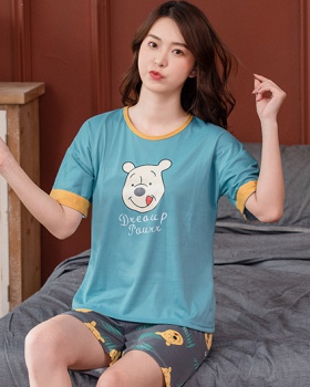 Summer short sleeve shorts cartoon bear pajamas 2pcs set