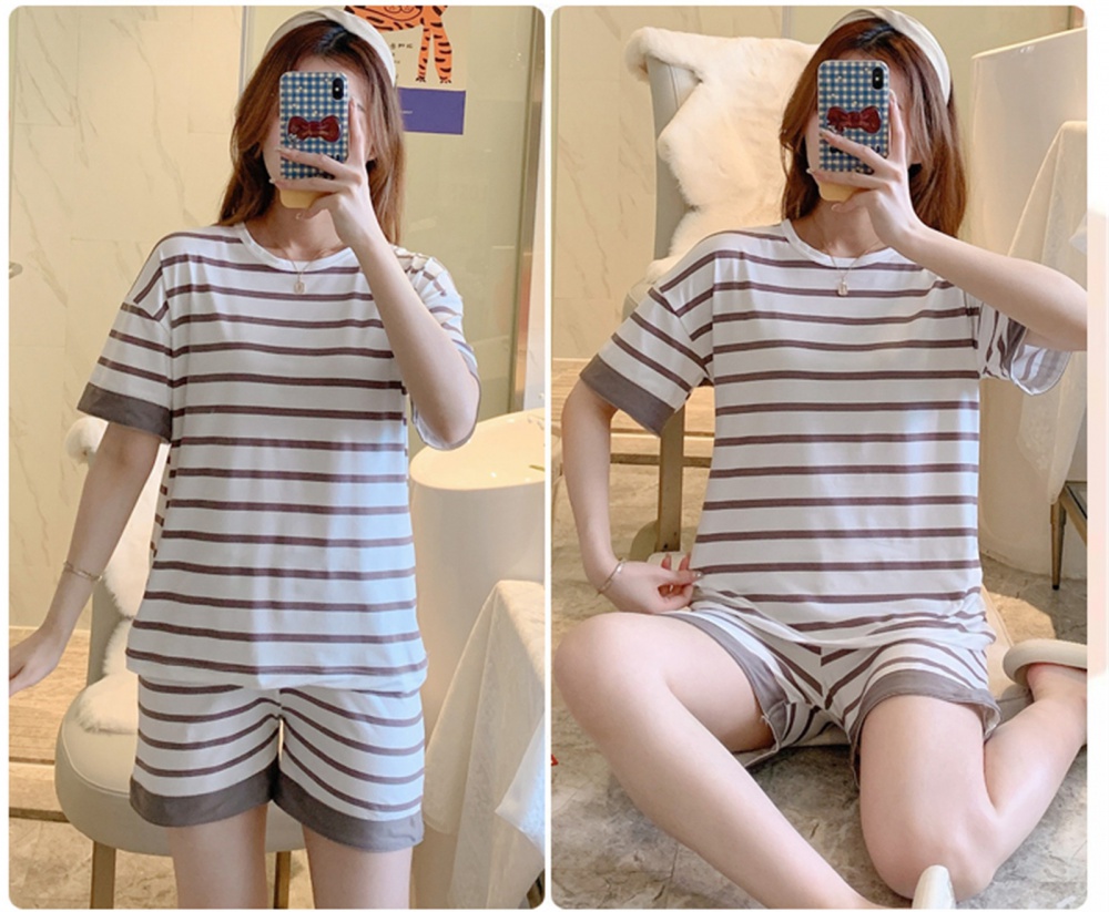 Fat printing shorts cartoon pajamas 2pcs set for women