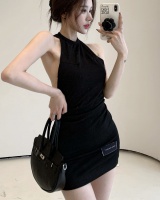 Spicegirl package hip T-back black dress for women