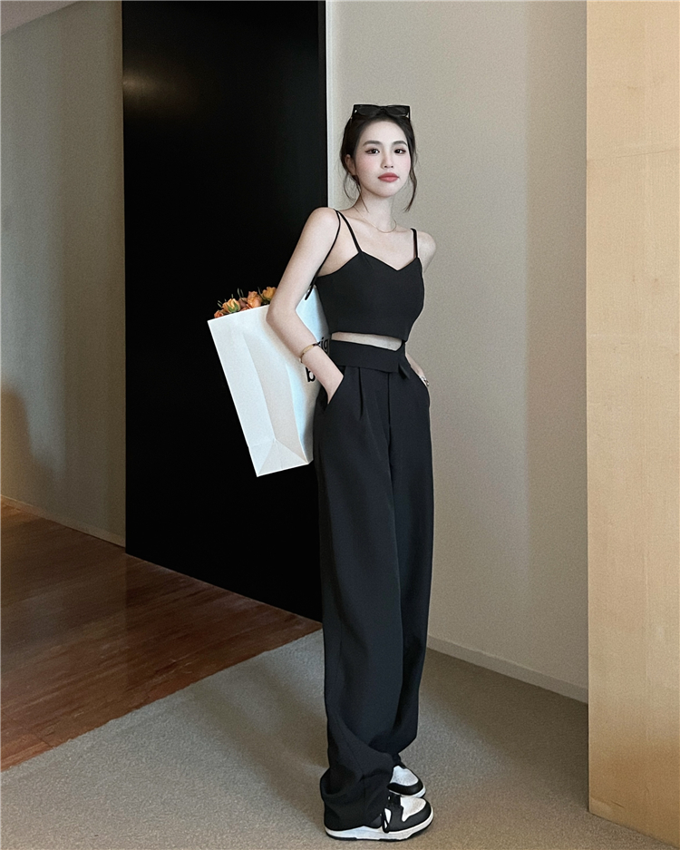 Wide leg high waist Casual suit pants