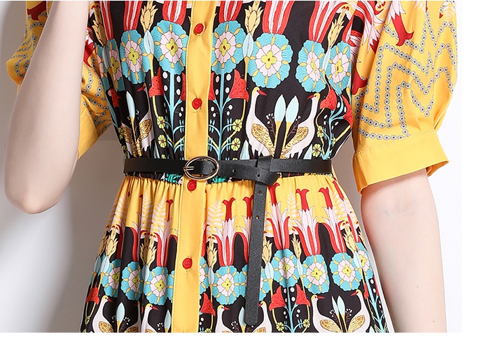 Line artistic printing spring and summer dress for women