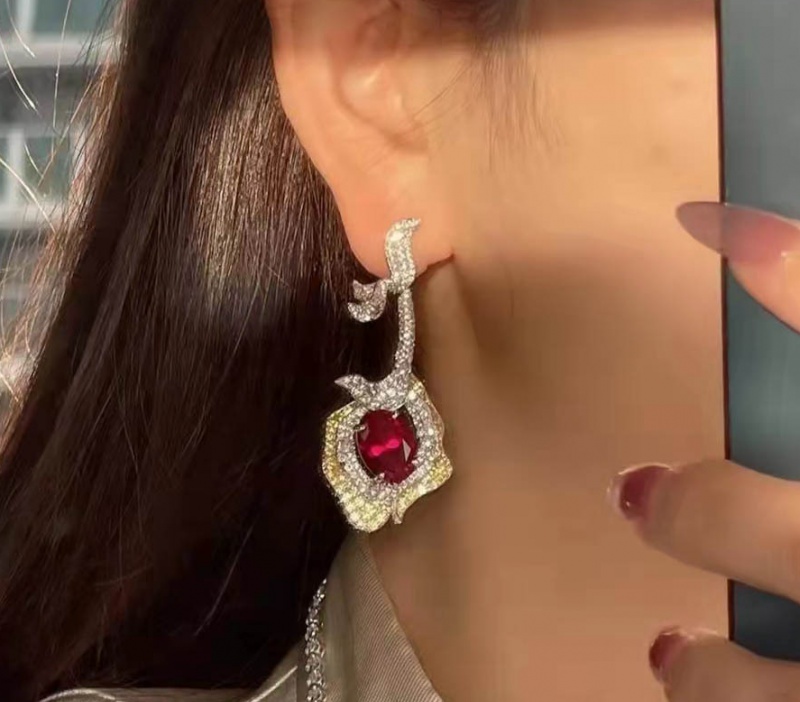 Rose stud earrings long earrings
