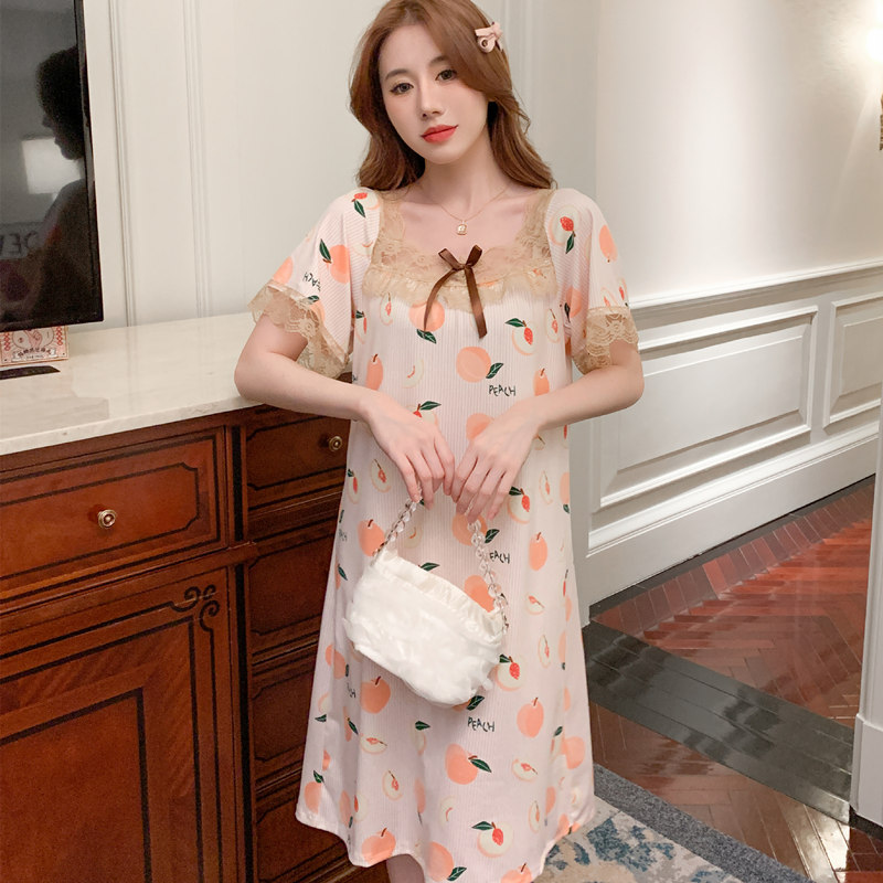 Korean style loose cozy long homewear night dress for women