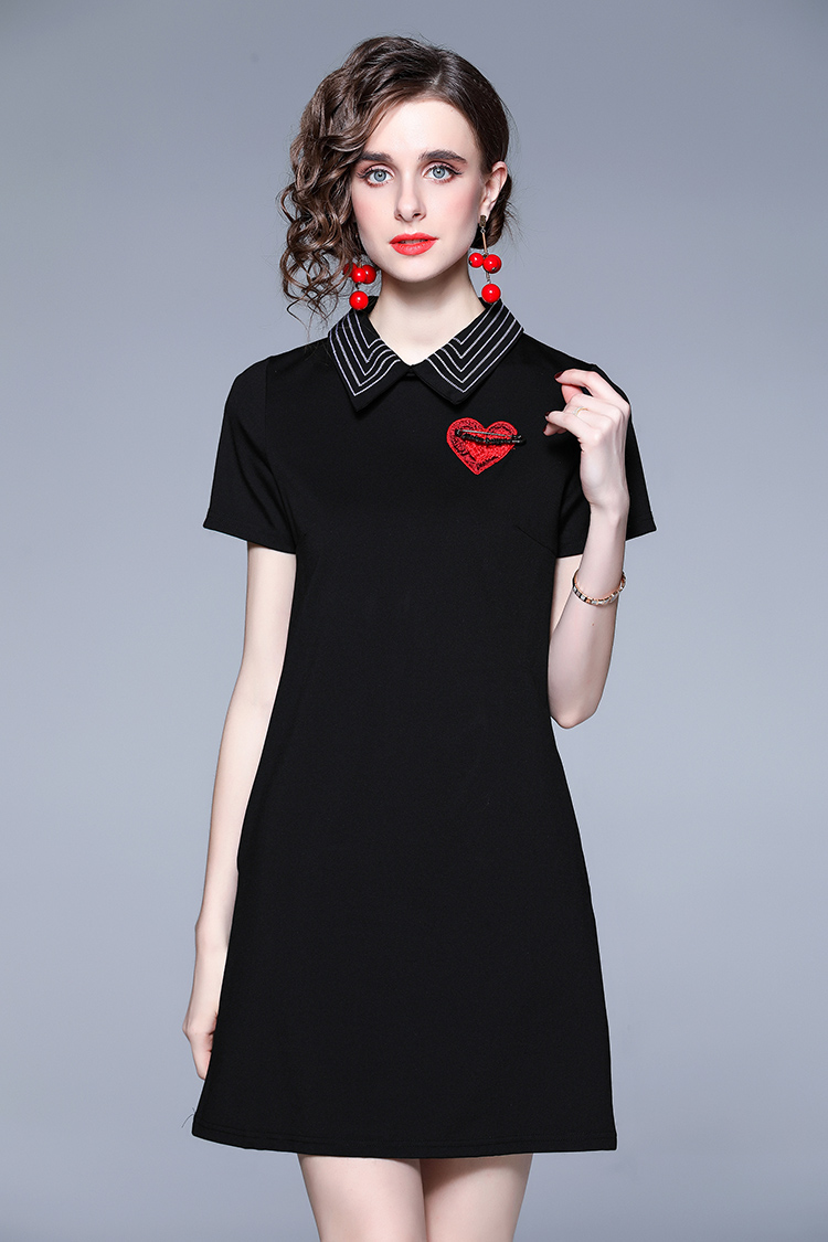 Lapel embroidery elasticity dress fashion Casual brooch