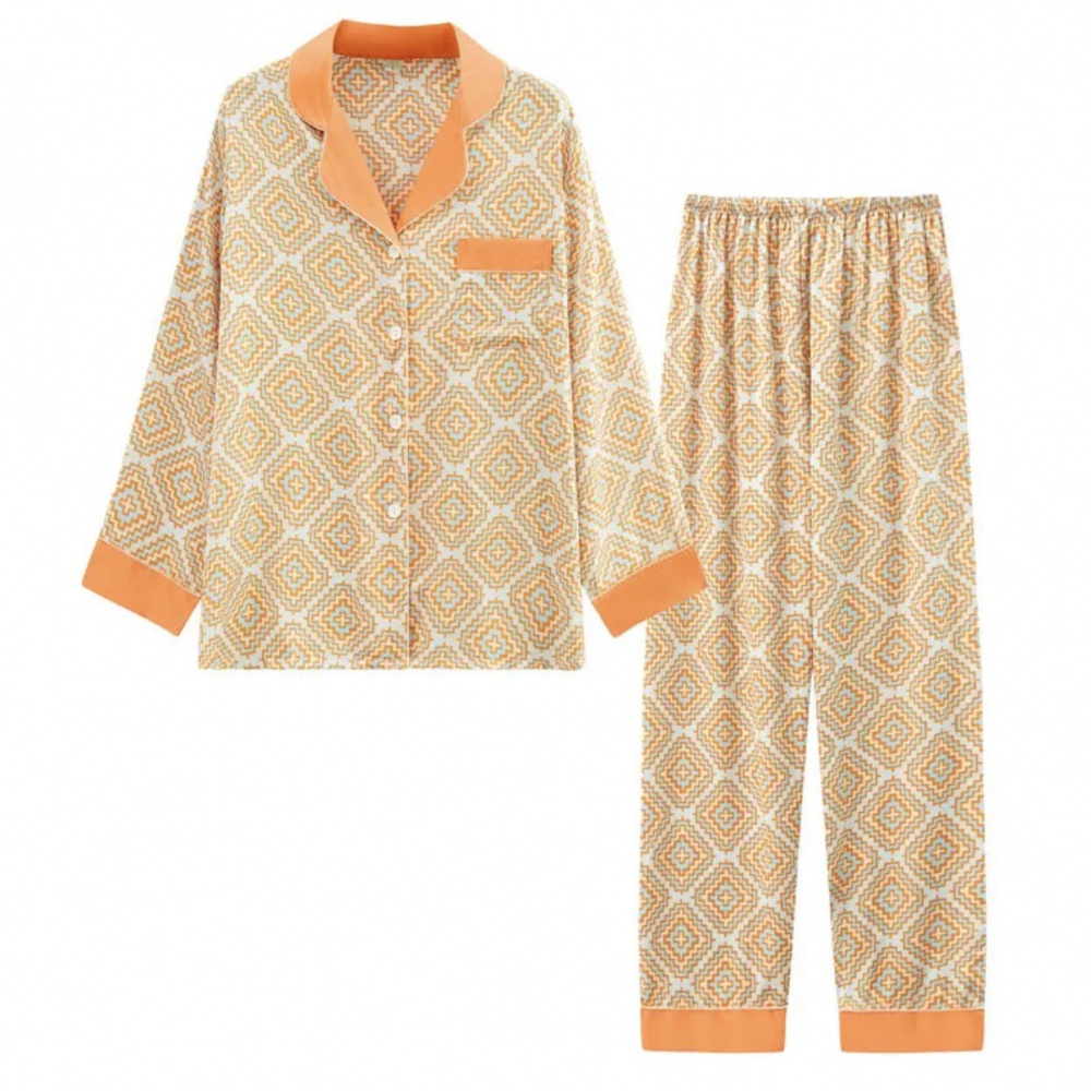 Spring and summer ice silk sweet homewear pajamas 2pcs set