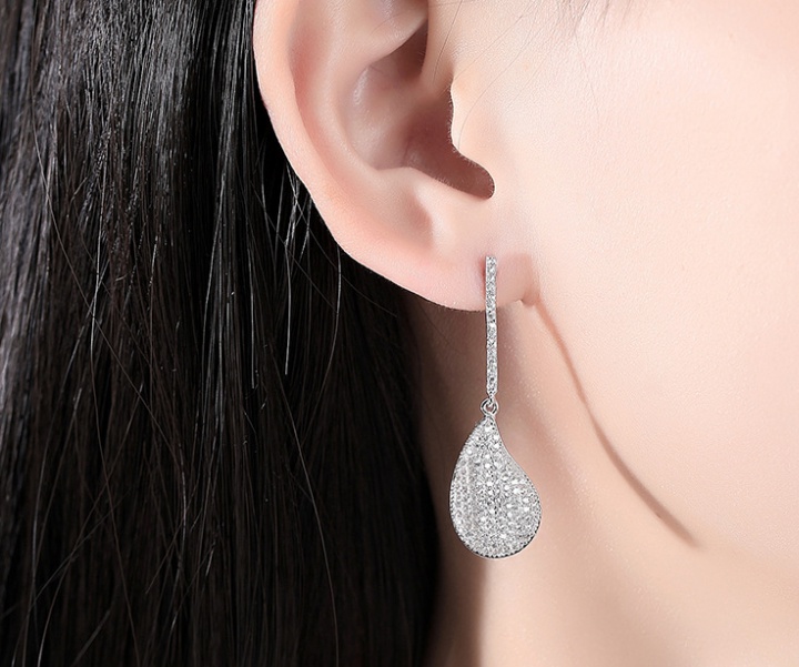 Korean style drops of water stud earrings zircon earrings