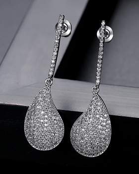Korean style drops of water stud earrings zircon earrings