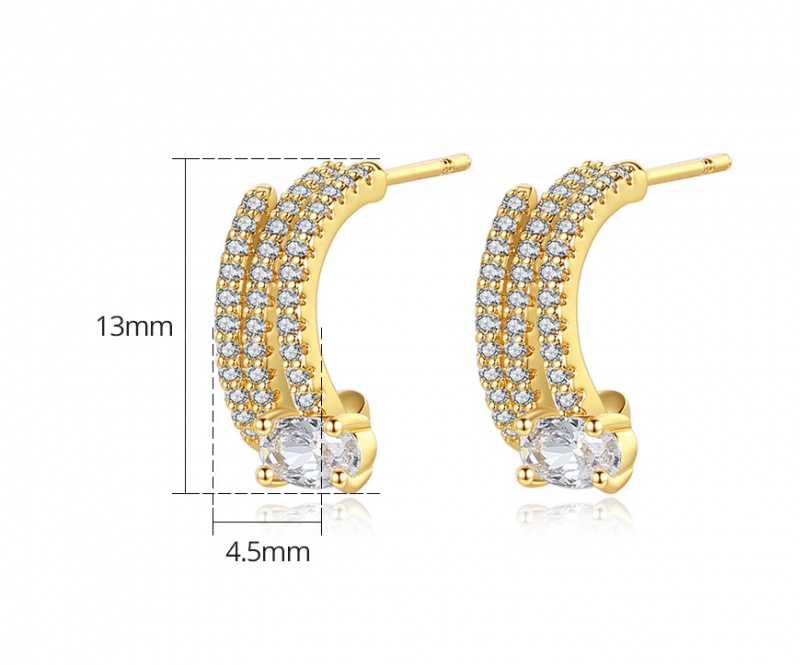 European style earrings zircon stud earrings for women