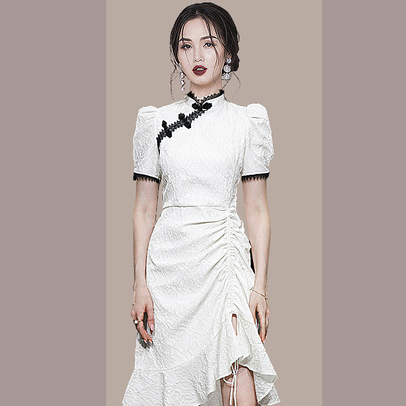 Drawstring Korean style dress spring cheongsam