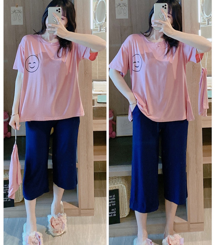 Large yard thin T-shirt spring shorts 2pcs set for women
