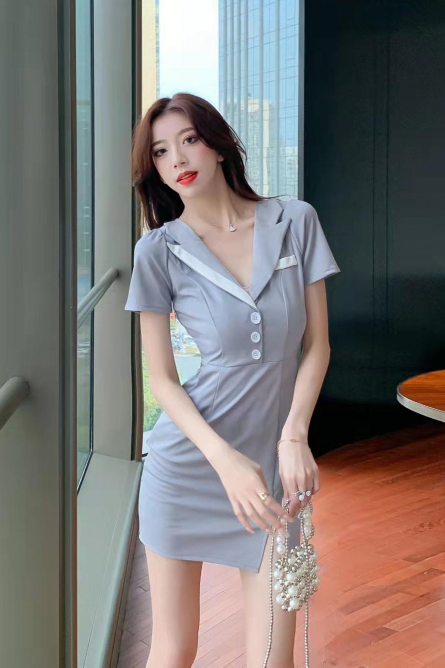 Sexy low-cut temperament nightclub dress for women