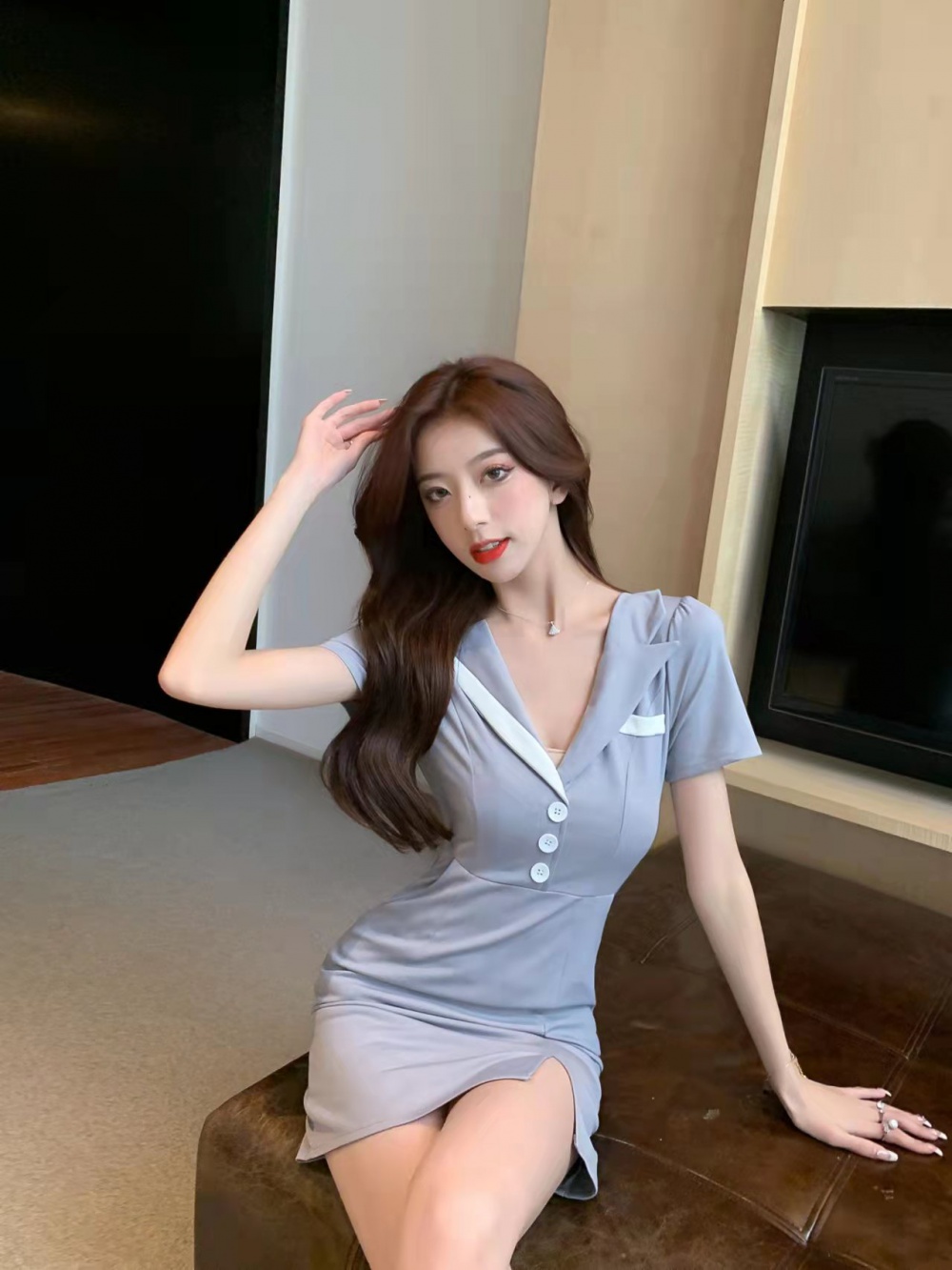 Sexy low-cut temperament nightclub dress for women