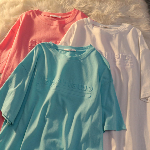 Summer Korean style tops short sleeve loose T-shirt