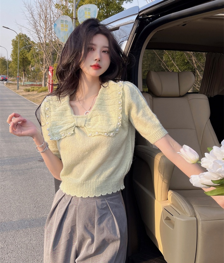 Slim fashion and elegant T-shirt France style tops for women
