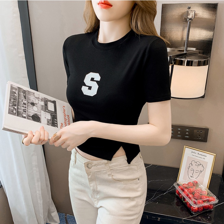 Long sleeve Korean style shirt letters T-shirt for women