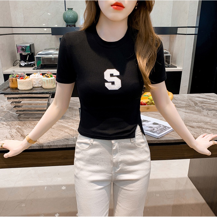 Long sleeve Korean style shirt letters T-shirt for women