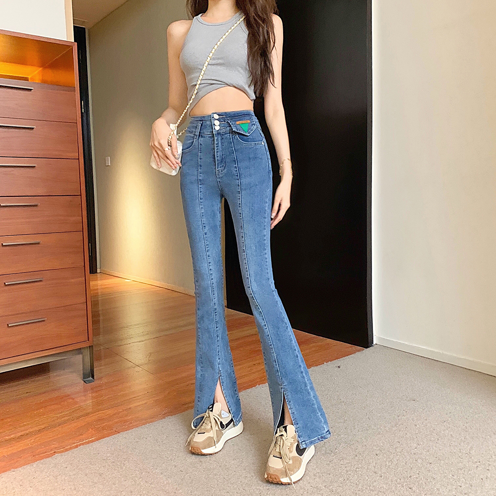 High waist jeans mopping pants for women