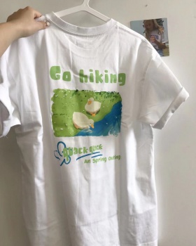 Short sleeve printing couples summer T-shirt for women