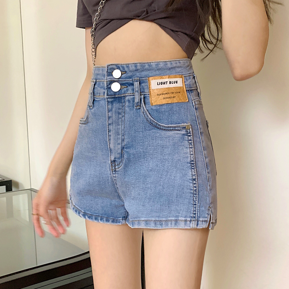 Two buckle shorts letters wide leg pants for women