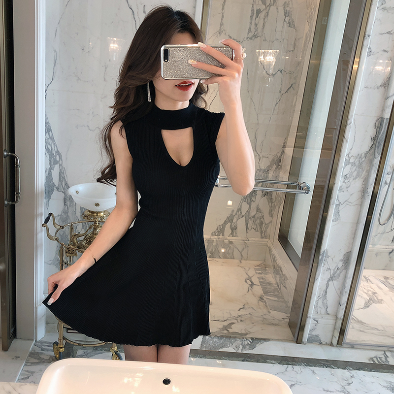 Korean style slim T-back temperament dress for women