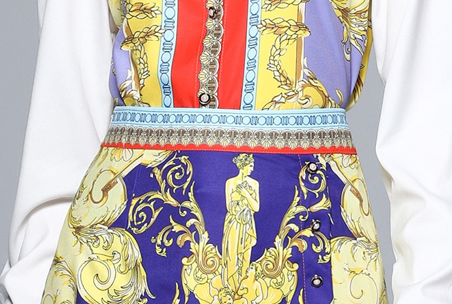 Fashion short skirt European style shirt 2pcs set