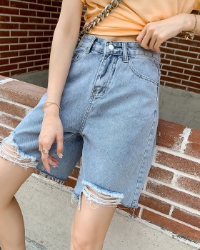 Summer high waist fat shorts large yard loose short jeans