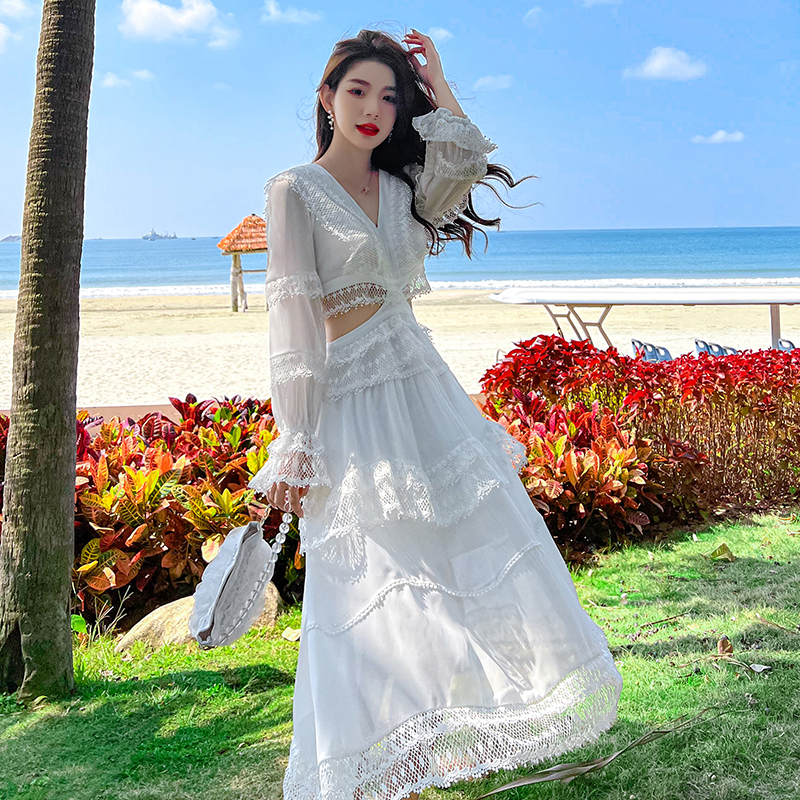 Summer white beach dress vacation dress for women