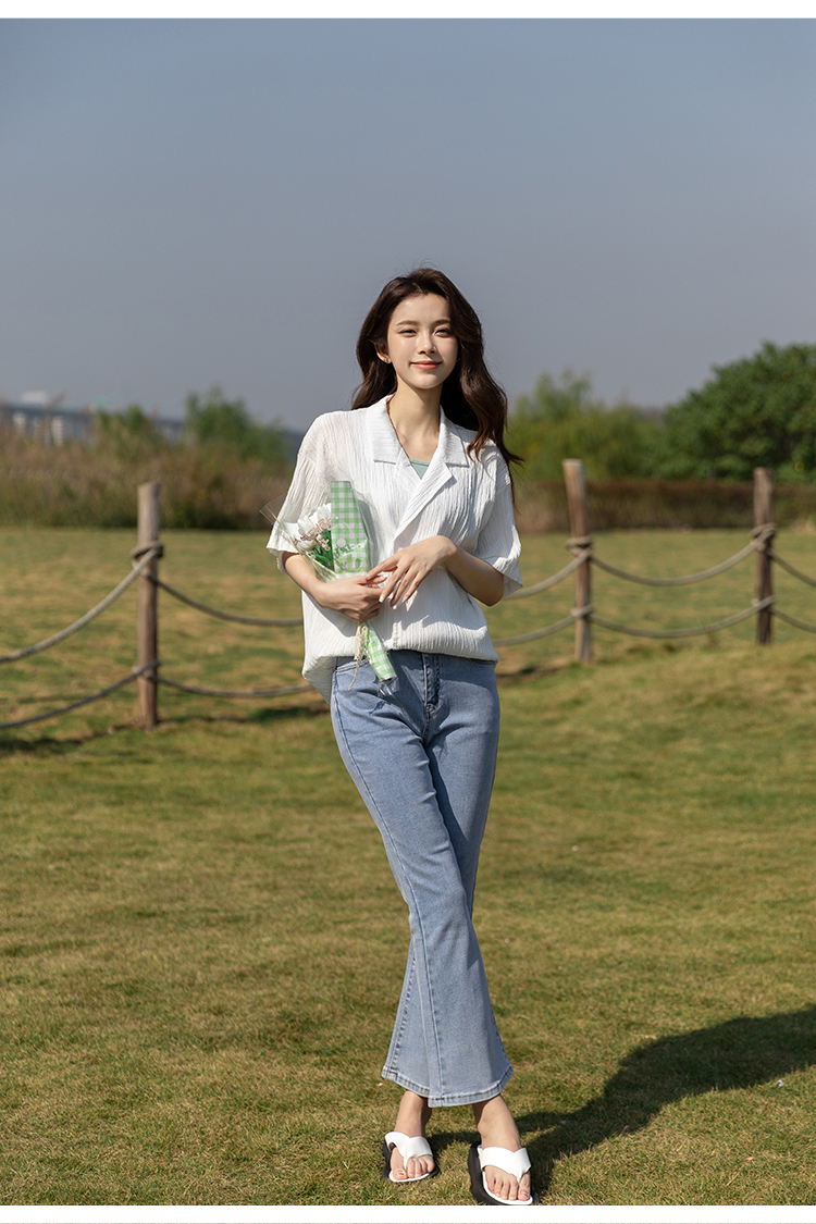 Loose long shirt Korean style lazy business suit