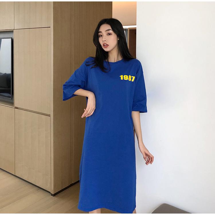 Large yard loose dress letters T-shirt for women