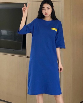 Large yard loose dress letters T-shirt for women
