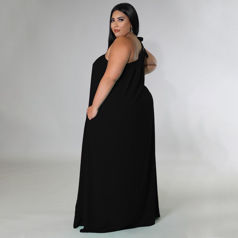 Halter sleeveless long dress pure dress for women