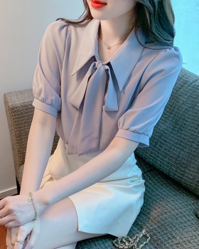 Blue tender shirt summer Korean style tops for women