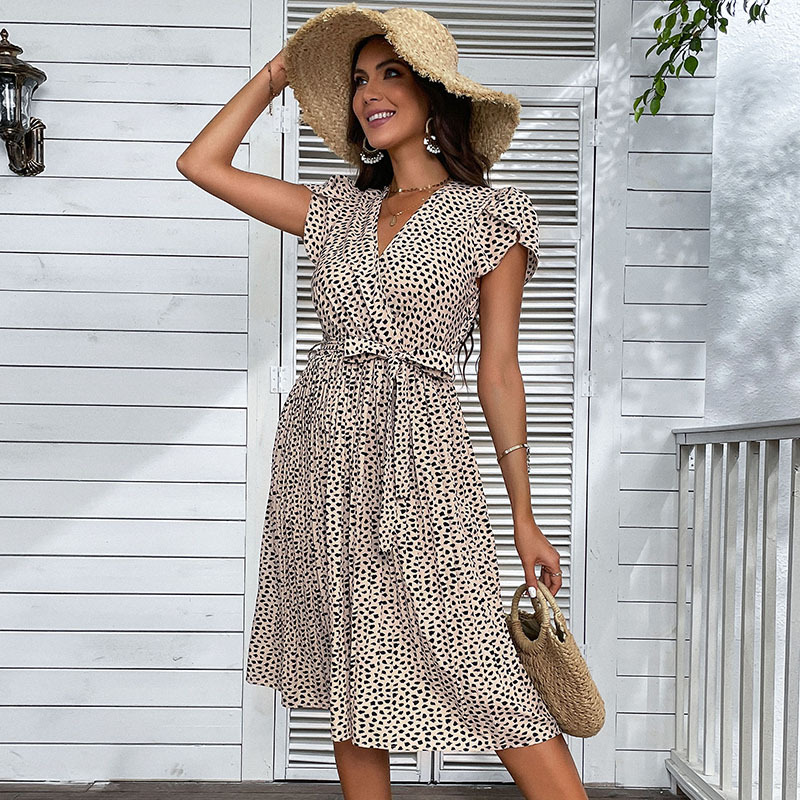 European style summer dress large yard beach dress