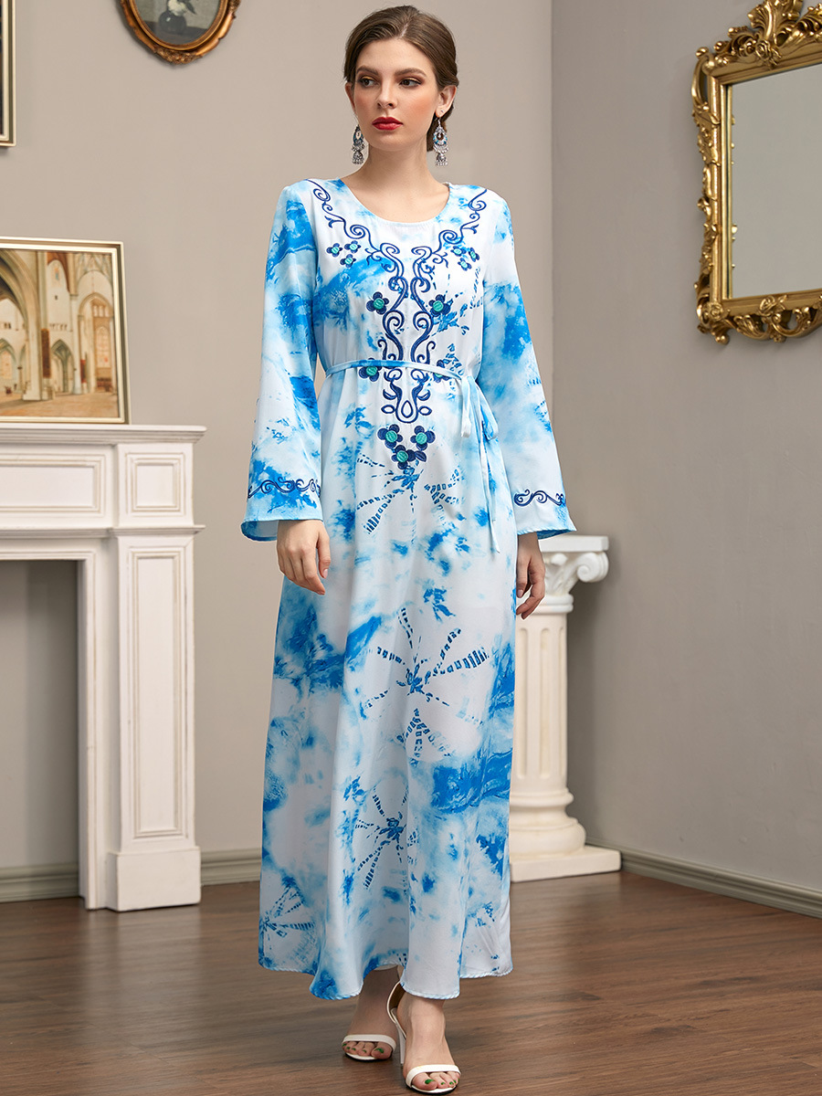 High waist spring and summer dress Korean style long dress