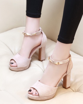Rivet sandals cingulate high-heeled shoes for women