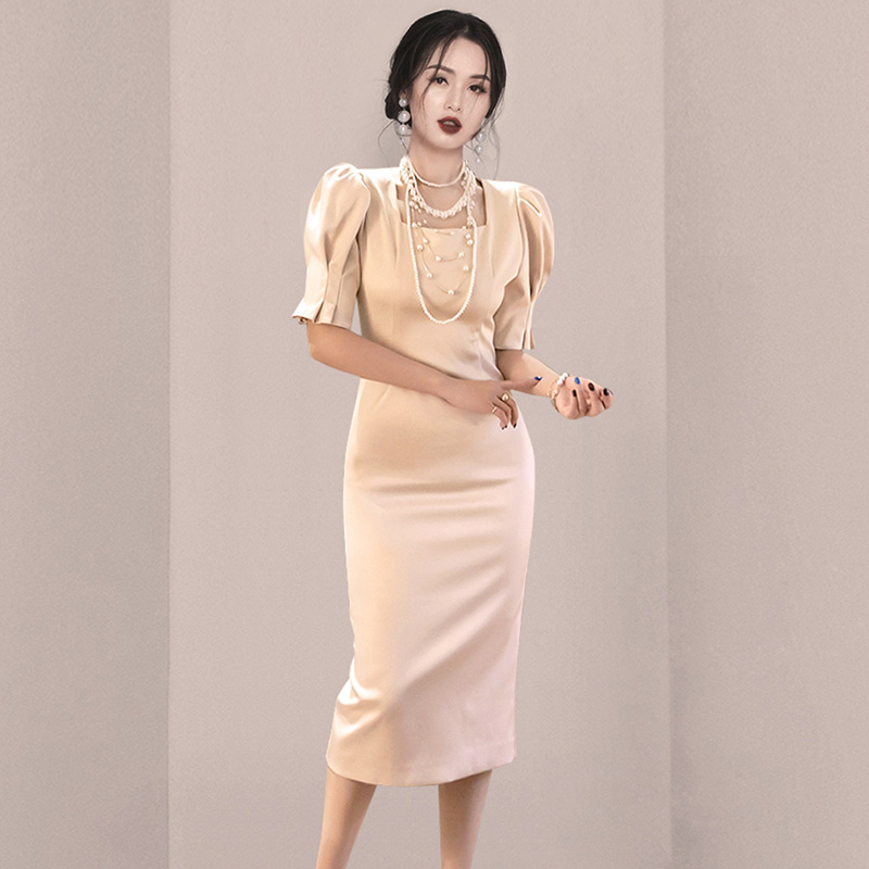 Slim long package hip fashion profession dress for women