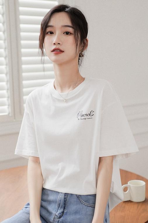 Summer artistic T-shirt short sleeve pure cotton tops