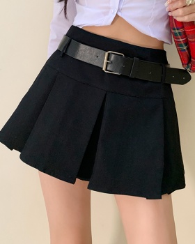 Summer with belt campus retro skirt for women